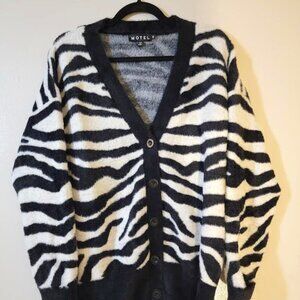 Motel Rocks Black and White Zebra Cardigan
